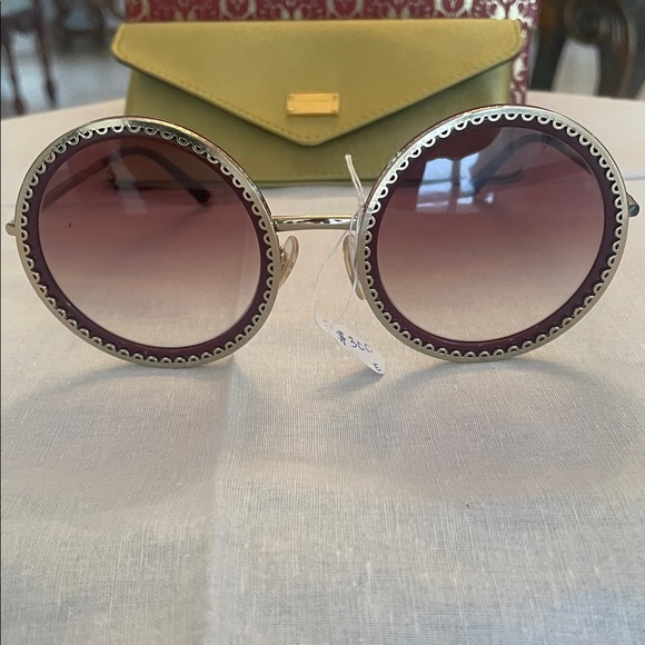 New Dolce & Gabbana Burgundy and Gold Sunglasses with original packaging main image 5